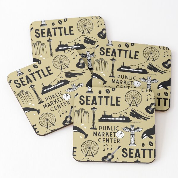 Item preview, Iconic Seattle Landmarks and Culture Pattern designed and sold by Frollein S Berlin.