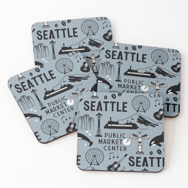 Item preview, Iconic Seattle Landmarks and Culture Pattern designed and sold by Frollein S Berlin.
