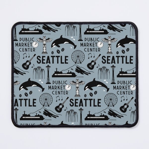 Item preview, Iconic Seattle Landmarks and Culture Pattern designed and sold by Frollein S Berlin.