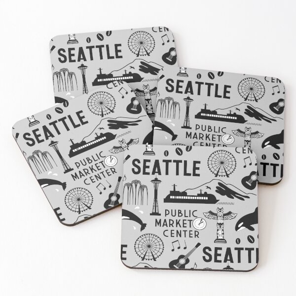 Item preview, Iconic Seattle Landmarks and Culture Pattern designed and sold by Frollein S Berlin.