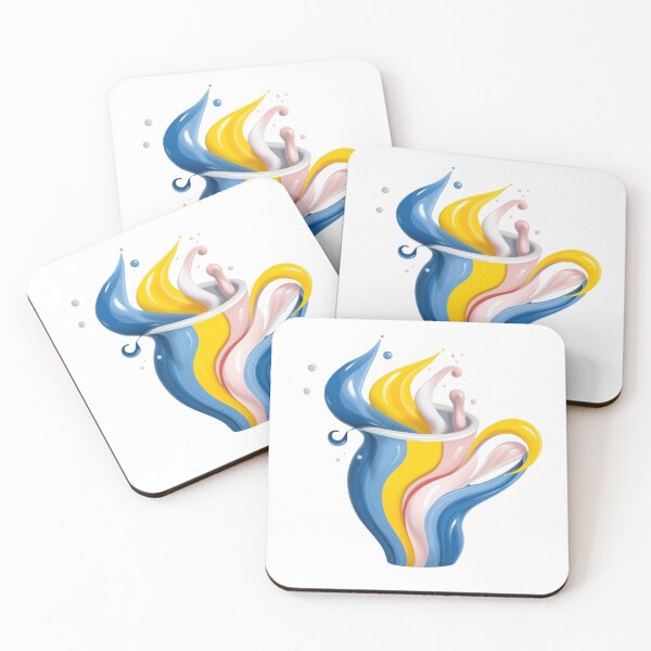 Item preview, Pansexual Pride Liquid Splash Abstract Mug Art designed and sold by rainbowgremlin.