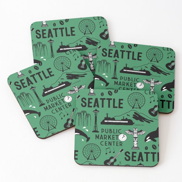 Item preview, Iconic Seattle Landmarks and Culture Pattern designed and sold by Frollein S Berlin.