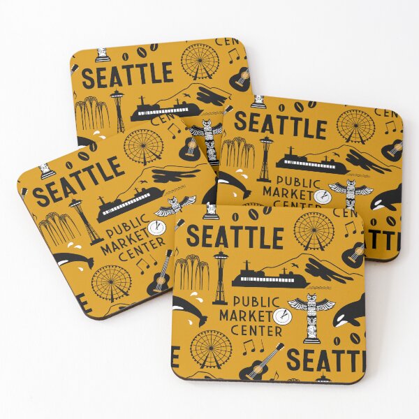 Item preview, Iconic Seattle Landmarks and Culture Pattern designed and sold by Frollein S Berlin.