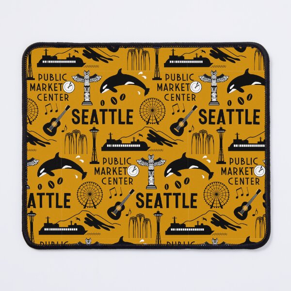 Item preview, Iconic Seattle Landmarks and Culture Pattern designed and sold by Frollein S Berlin.