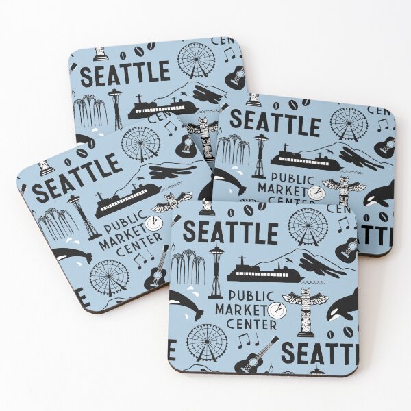Item preview, Iconic Seattle Landmarks and Culture Pattern designed and sold by Frollein S Berlin.