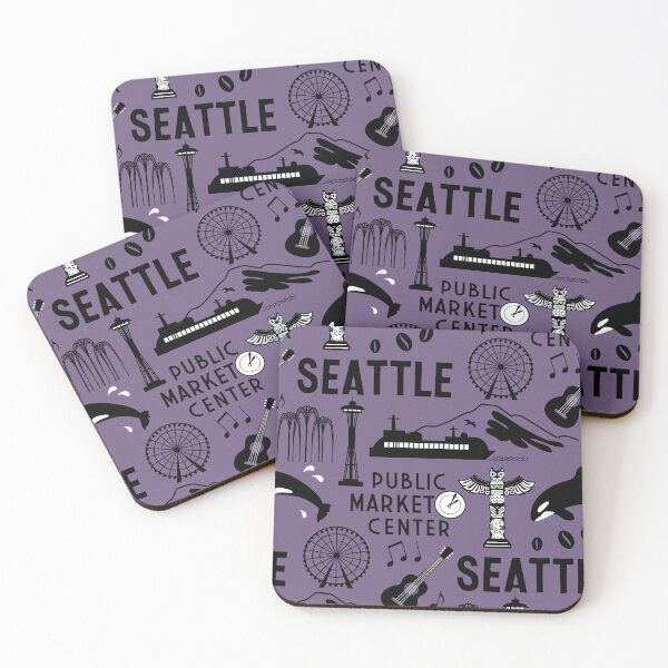 Item preview, Iconic Seattle Landmarks and Culture Pattern designed and sold by Frollein S Berlin.