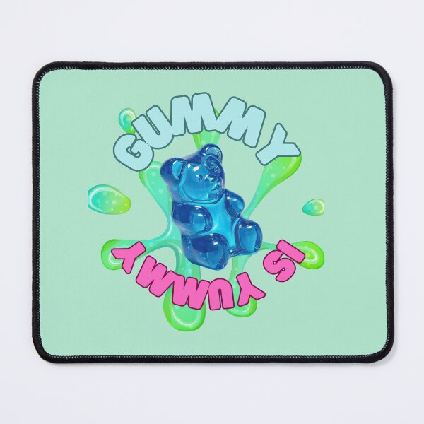 Item preview, Gummy Is Yummy - Colorful Gummy Bear Candy Splash Art Print designed and sold by MMPrintsDesign.