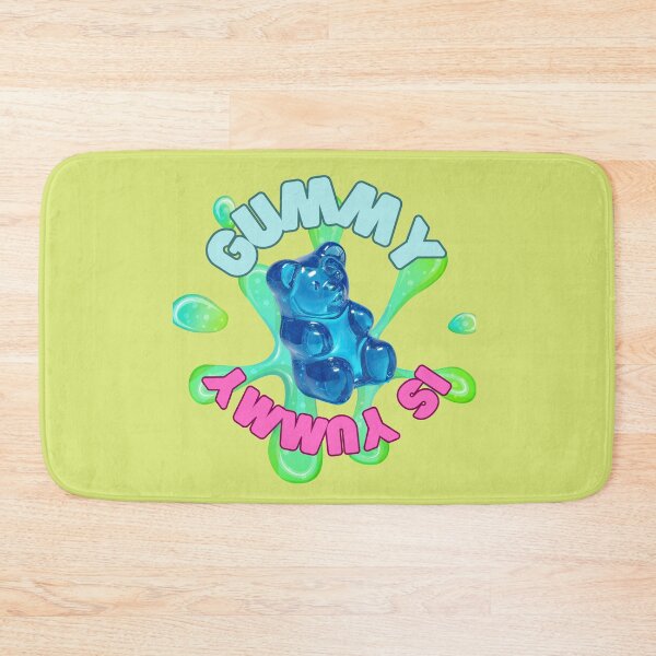 Item preview, Gummy Is Yummy - Colorful Gummy Bear Candy Splash Art Print designed and sold by MMPrintsDesign.