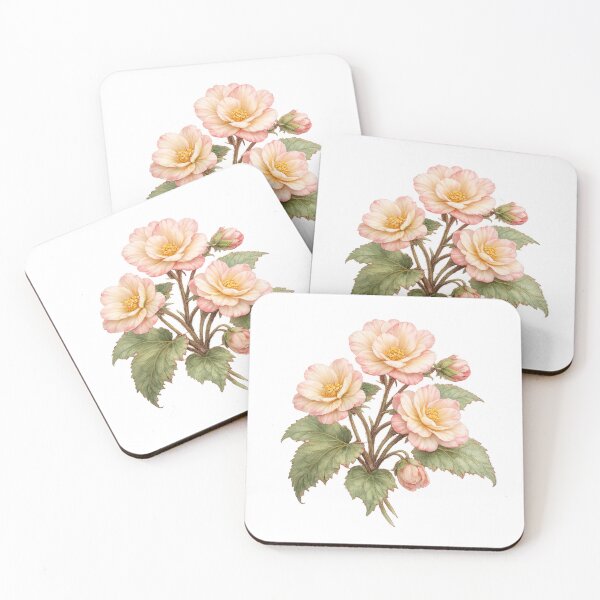 Item preview, Soft Peach Begonia Botanical Illustration designed and sold by t-patterns.