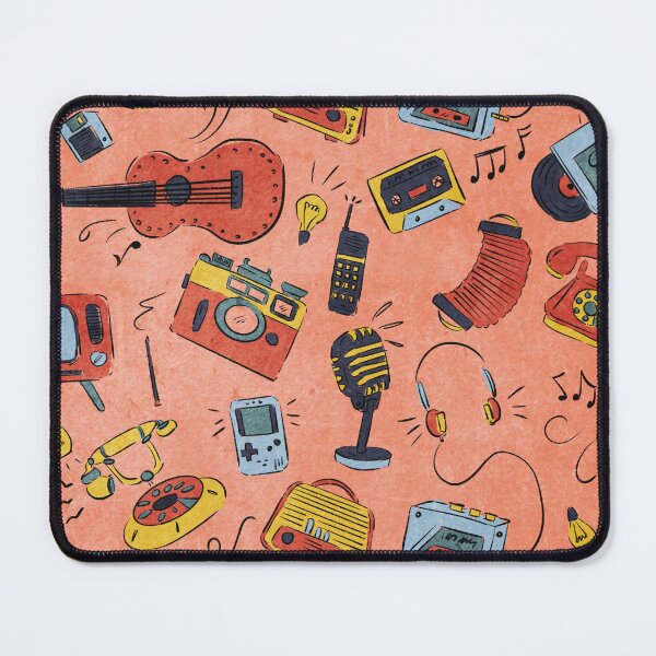 Item preview, Retro Vintage Tech and Music Surface Pattern designed and sold by agiadesigns.