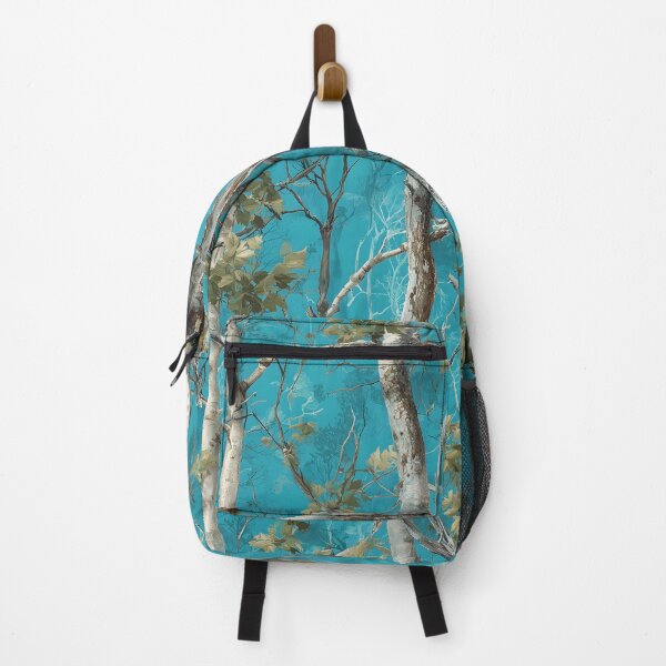Item preview, Turquoise Camouflage Forest Print with White Birch Trees and Natural Woodland Outdoor Realtree designed and sold by meganohm.