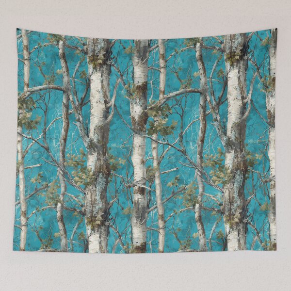 Item preview, Turquoise Camouflage Forest Print with White Birch Trees and Natural Woodland Outdoor Realtree designed and sold by meganohm.