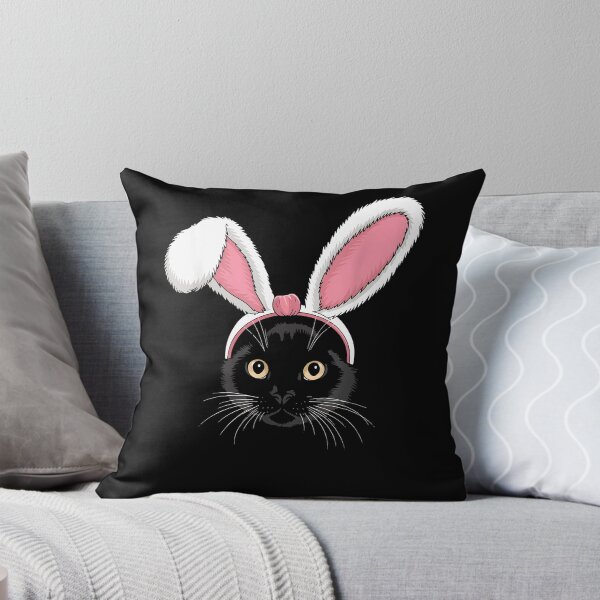 Item preview, Black Cat with Bunny Ears Cute Easter Girls Kids Cat Lovers designed and sold by Goleon12.