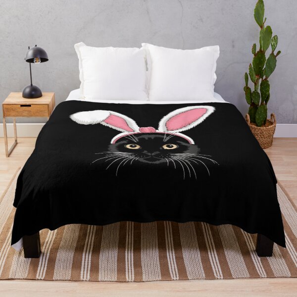 Item preview, Black Cat with Bunny Ears Cute Easter Girls Kids Cat Lovers designed and sold by Goleon12.