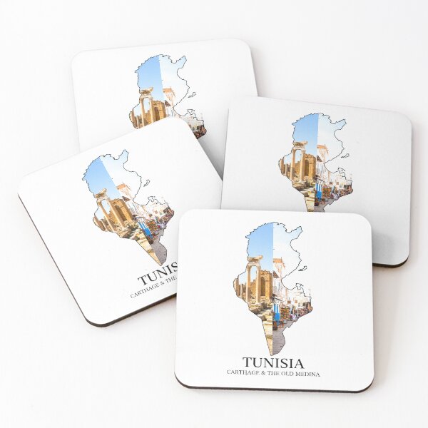Item preview, Tunisia Map Carthage and The Old Medina Heritage Art designed and sold by AbulailArt.