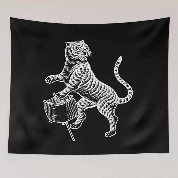 Item preview, Asian Tiger Playing Drum designed and sold by Analog Aura .