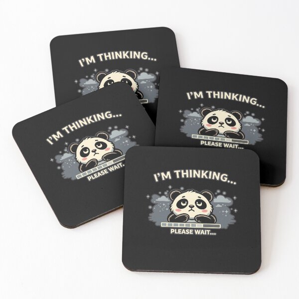 Item preview, Cute Panda Thinking Illustration with Loading Bar, Funny Please Wait Mood Graphic, Kawaii Animal Waiting Concept, Relaxed Slow Thinking Humor Design designed and sold by Collagedream.