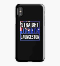 Straight Outta Launceston Retro Style - Gift For An Australian From Launceston in Tasmania , Design Has The Australia Flag Embedded iPhone Case