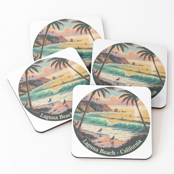 Item preview, Laguna Beach California: Vibrant Coastal Sunset Illustration designed and sold by CircinusStore.