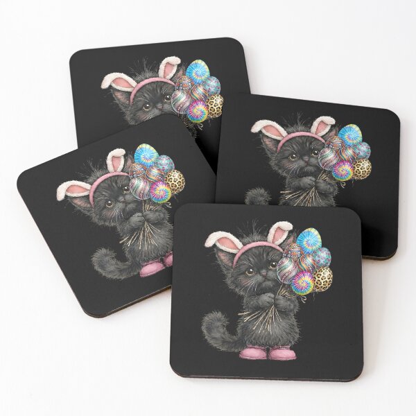 Item preview, Cute Black Cat Easter Bunny Ears Eggs Easter Day Women Kids designed and sold by Goleon12.