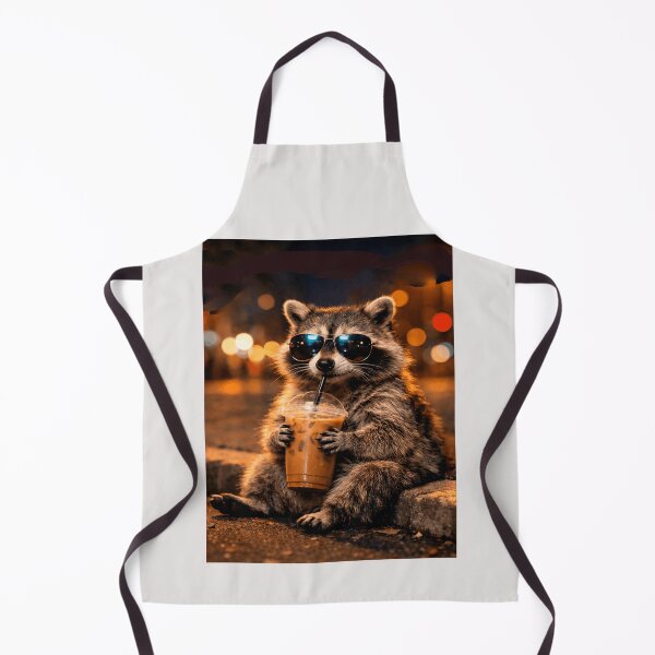 Item preview,  Funny Raccoon Meme Drinking Iced Coffee designed and sold by erozzz.