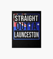 Straight Outta Launceston Retro Style - Gift For An Australian From Launceston in Tasmania , Design Has The Australia Flag Embedded Art Board