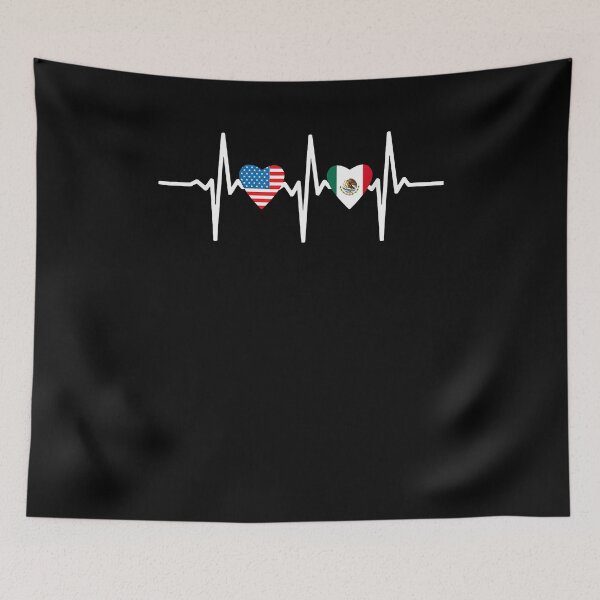 Item preview, Half Mexican And American Mexico America Usa Heartbeat Love designed and sold by Goleon12.