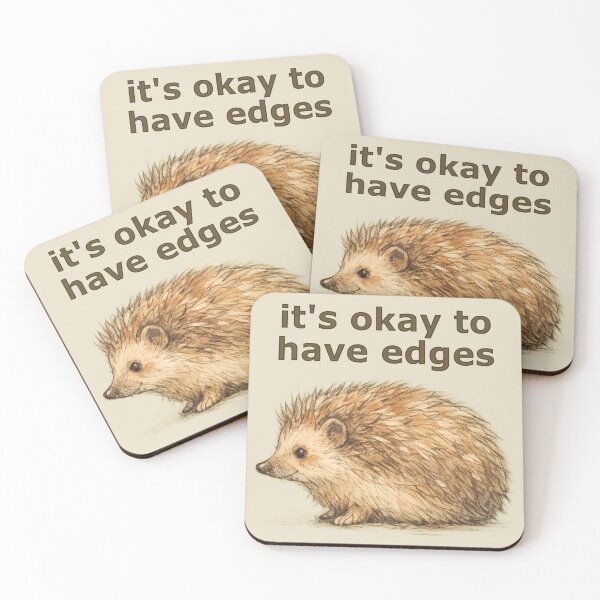 Item preview, It’s Okay to Have Edges Hedgehog Sketch Illustration designed and sold by ChirpInc.