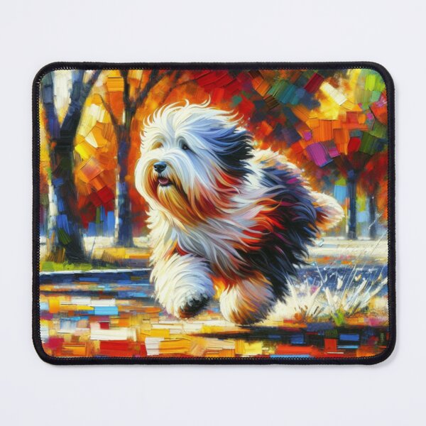 Item preview, Old English Sheepdog Portrait Acrylic Art Print Pet Portrait Gift for Grizzly Bobtail Lovers designed and sold by Puppy Puzzles Plus.