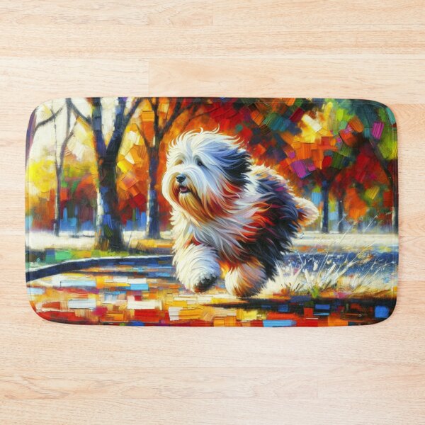 Item preview, Old English Sheepdog Portrait Acrylic Art Print Pet Portrait Gift for Grizzly Bobtail Lovers designed and sold by Puppy Puzzles Plus.