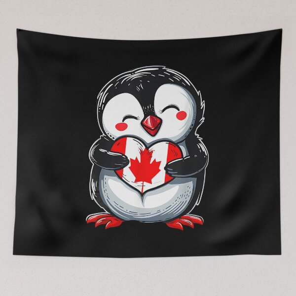 Item preview, Canadian Pride Heart Penguin Canada Maple Leaf Canada Flag designed and sold by Goleon12.