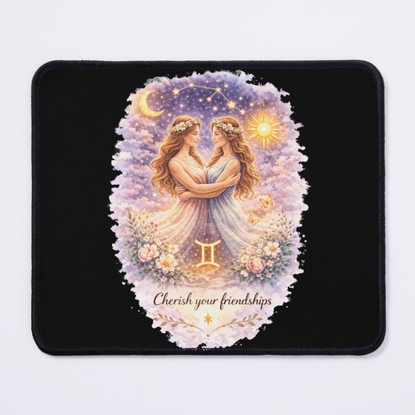 Item preview, Gemini Zodiac Sign Watercolor Art – Celestial Twins Astrology Illustration, Gemini Birthday Gift, Air Sign Wall Decor designed and sold by ChemiroL.