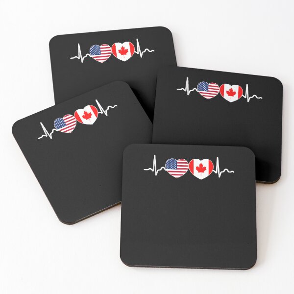 Item preview, Canada USA Heartbeat Love Roots Canadian American Flag designed and sold by Goleon12.