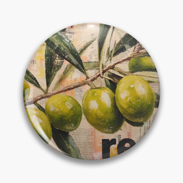 Item preview, Ripe Green Olive Branch with Bold Resist Typography on Colorful Abstract Text Background designed and sold by OlfactoART Studio.