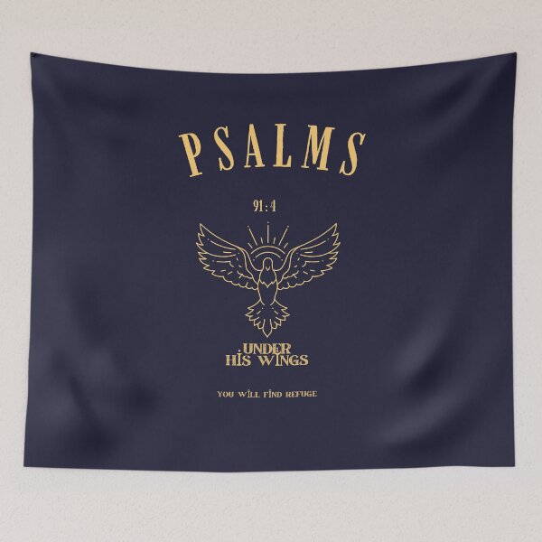 Item preview, Psalm 91:4 Under His Wings - Christian Bible Verse Faith Art designed and sold by birleşik zevkler.