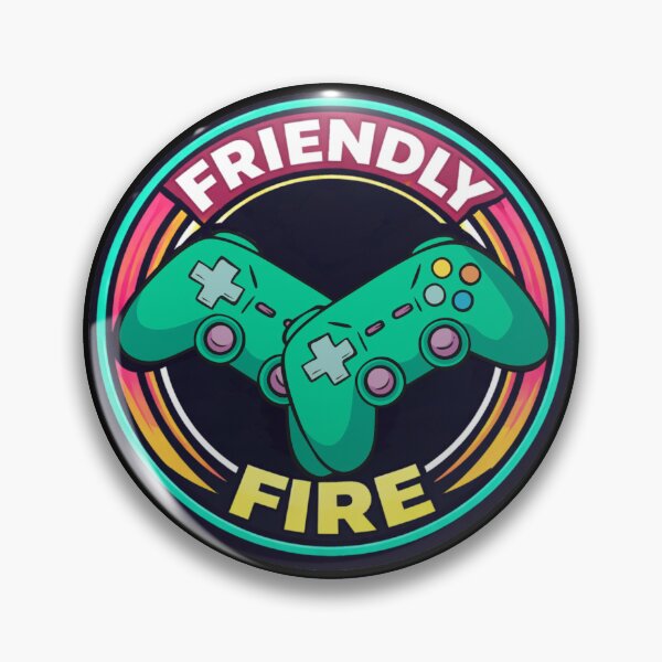 Item preview, Friendly Fire Retro Controller Badge  designed and sold by Nol1ytv.
