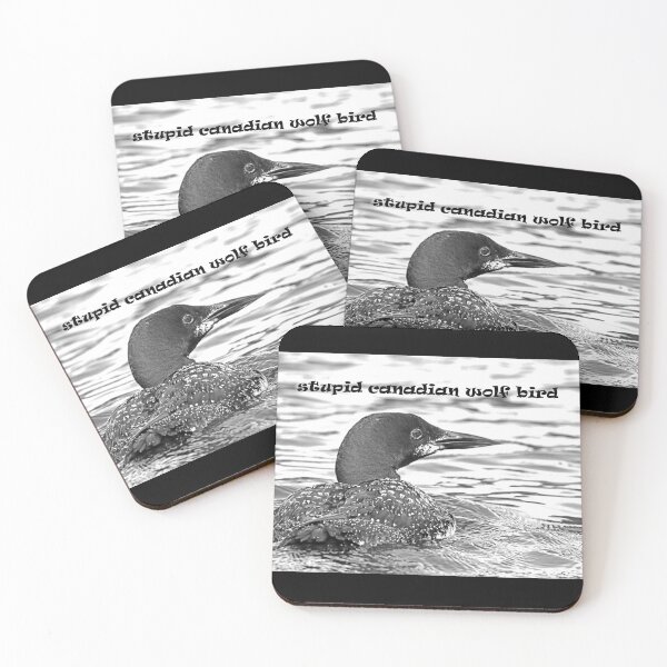 Item preview, Stupid Canadian Wolf Bird II Black And White designed and sold by Deb Oppermann.
