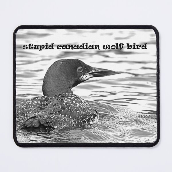 Item preview, Stupid Canadian Wolf Bird II Black And White designed and sold by Deb Oppermann.