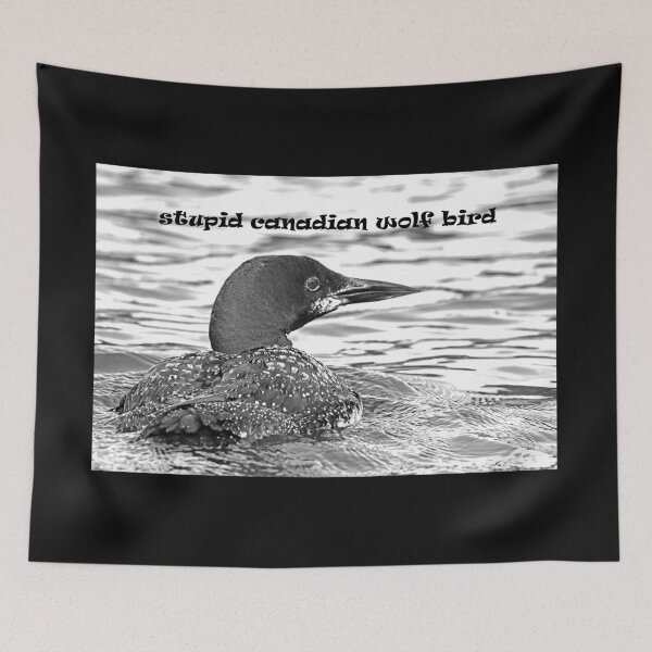 Item preview, Stupid Canadian Wolf Bird II Black And White designed and sold by Deb Oppermann.