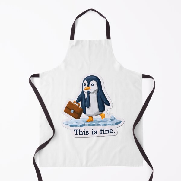 Artikelvorschau, Penguinsticker ''This is fine'' entworfen und verkauft von GlossyGang.