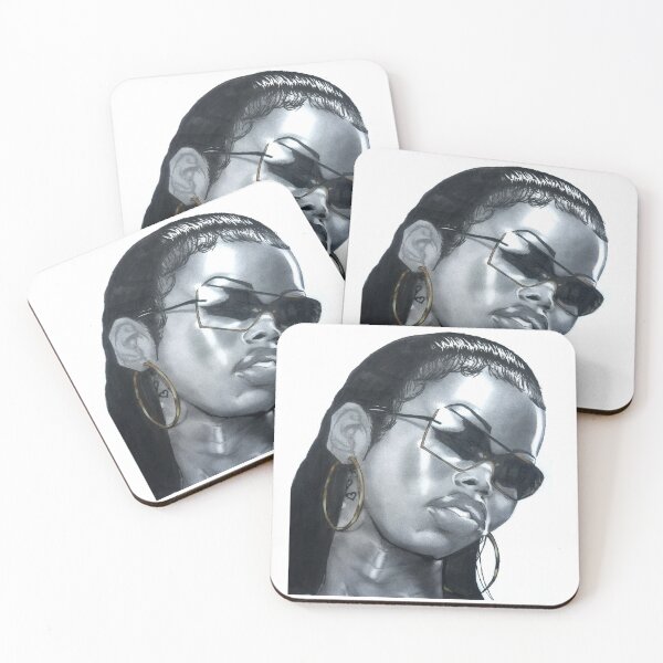 Item preview, Modern Black Woman Portrait with Gold Jewelry – Stylish Wall Art Illustration designed and sold by Midnite Masterworks .
