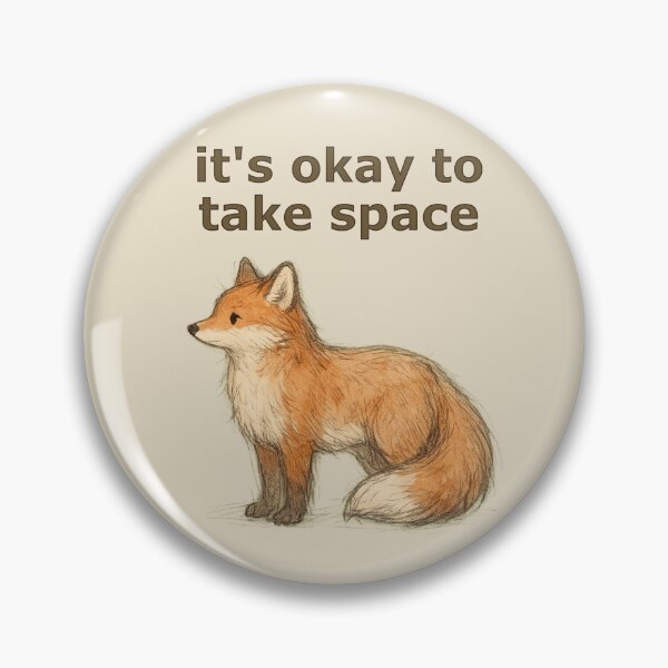 Item preview, It’s Okay to Take Space Fox Sketch Illustration designed and sold by ChirpInc.