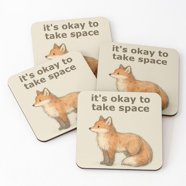 Item preview, It’s Okay to Take Space Fox Sketch Illustration designed and sold by ChirpInc.