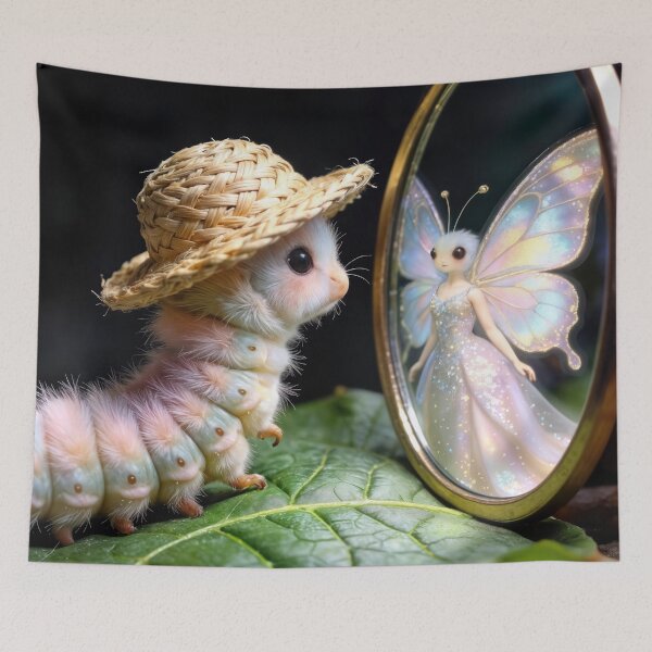 Item preview, Caterpillar Staring at a Butterfly in a Mirror designed and sold by Maria Dryfhout.