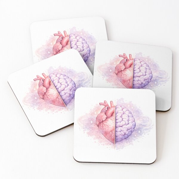 Item preview, Heart and Brain Split – Emotional vs Logical Watercolor Design designed and sold by Nusha Creations.