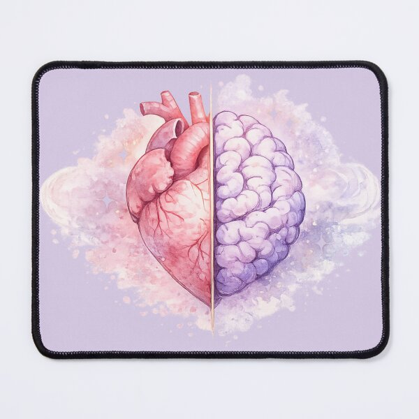 Item preview, Heart and Brain Split – Emotional vs Logical Watercolor Design designed and sold by Nusha Creations.