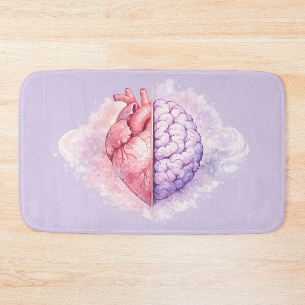Item preview, Heart and Brain Split – Emotional vs Logical Watercolor Design designed and sold by Nusha Creations.