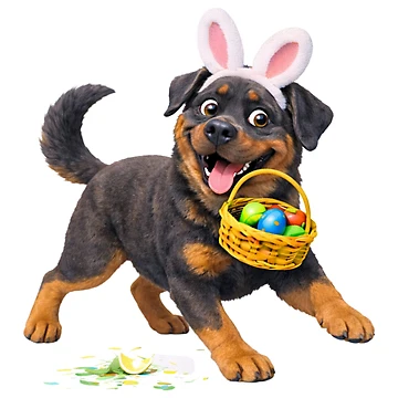 Artwork thumbnail, Easter Rottweiler by Sillytoe