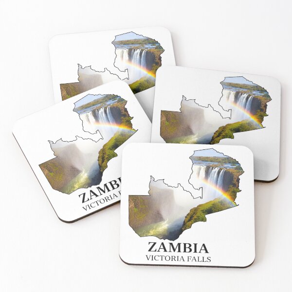 Item preview, Zambia Map Victoria Falls and Natural Wonder Art designed and sold by AbulailArt.