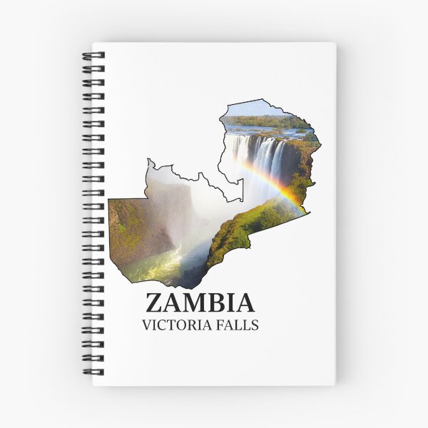 Item preview, Zambia Map Victoria Falls and Natural Wonder Art designed and sold by AbulailArt.